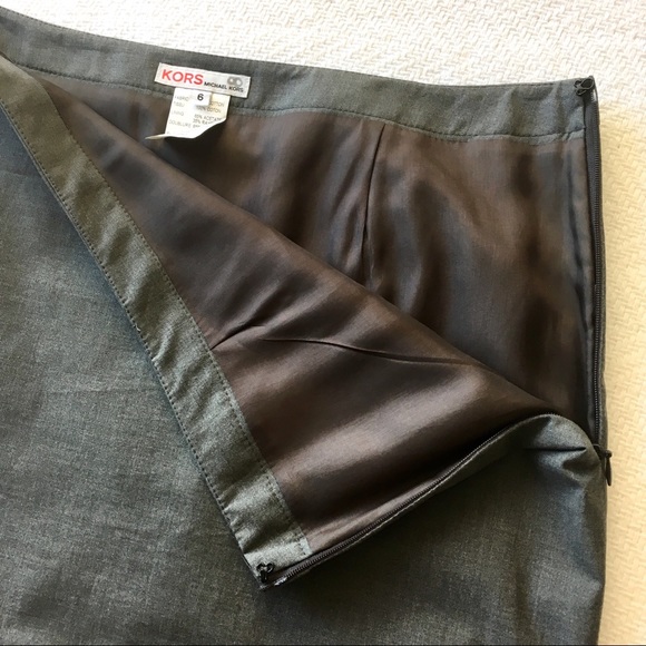 KORS Michael Kors Gray Pleated Pencil Skirt Size 6 - Picture 5 of 8